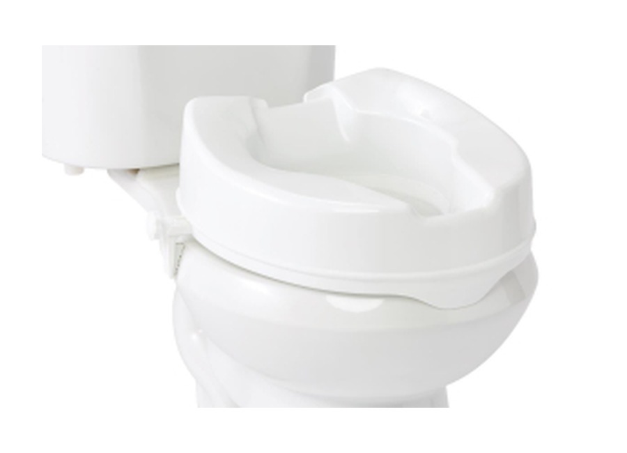Locking raised toilet seat