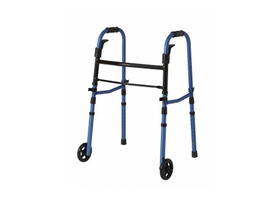 Upright folding walker